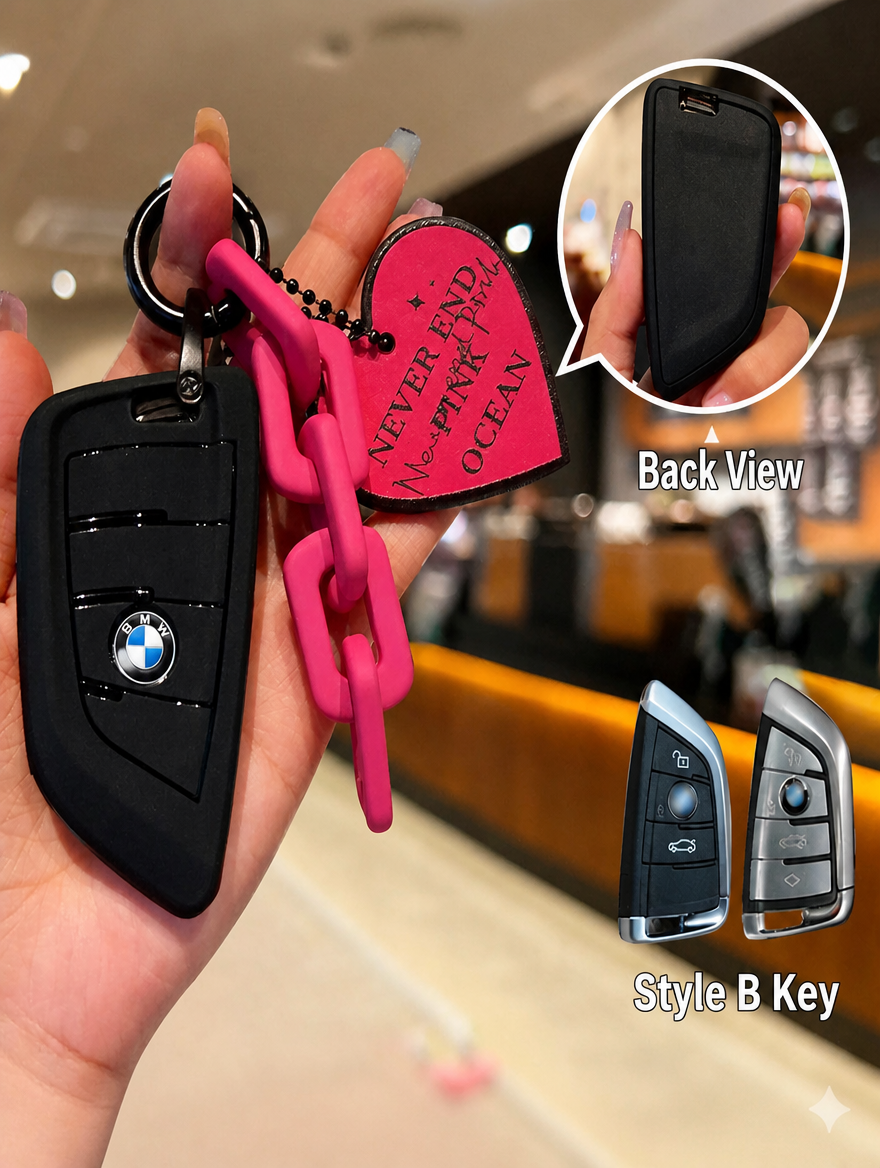 غطاء سيليكون لمفتاح BMW مع سلسلة مفاتيح