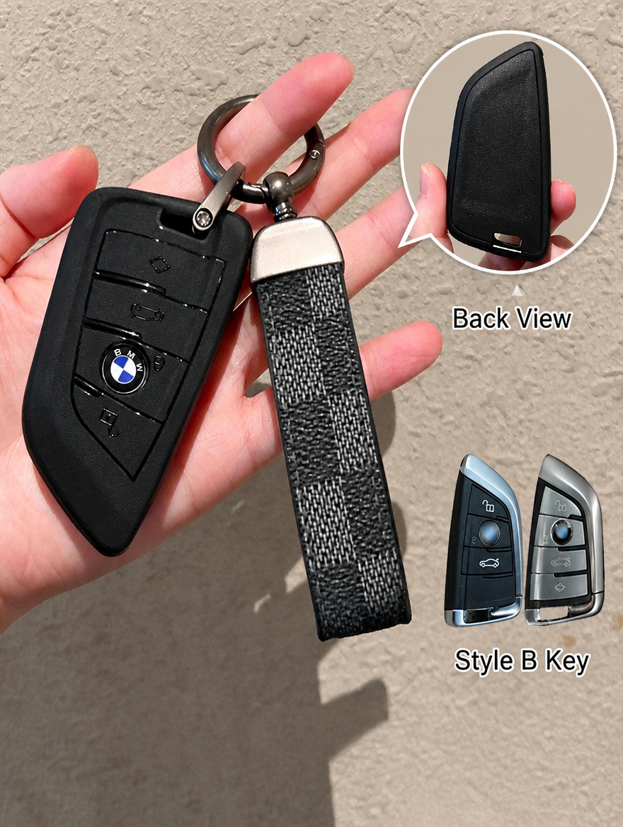 غطاء سيليكون لمفتاح BMW مع سلسلة مفاتيح