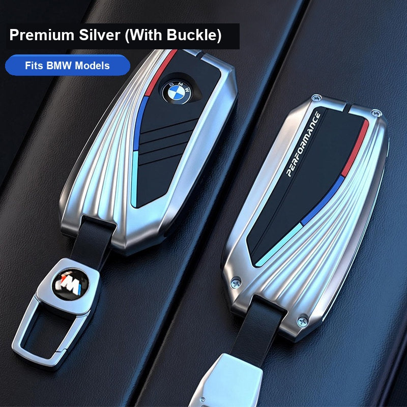 BMW key fob cover Premium Silver With Buckle