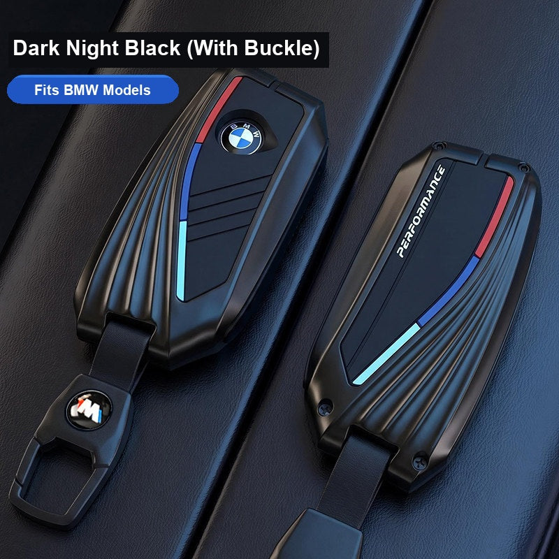 BMW key fob cover Dark Night Black With Buckle