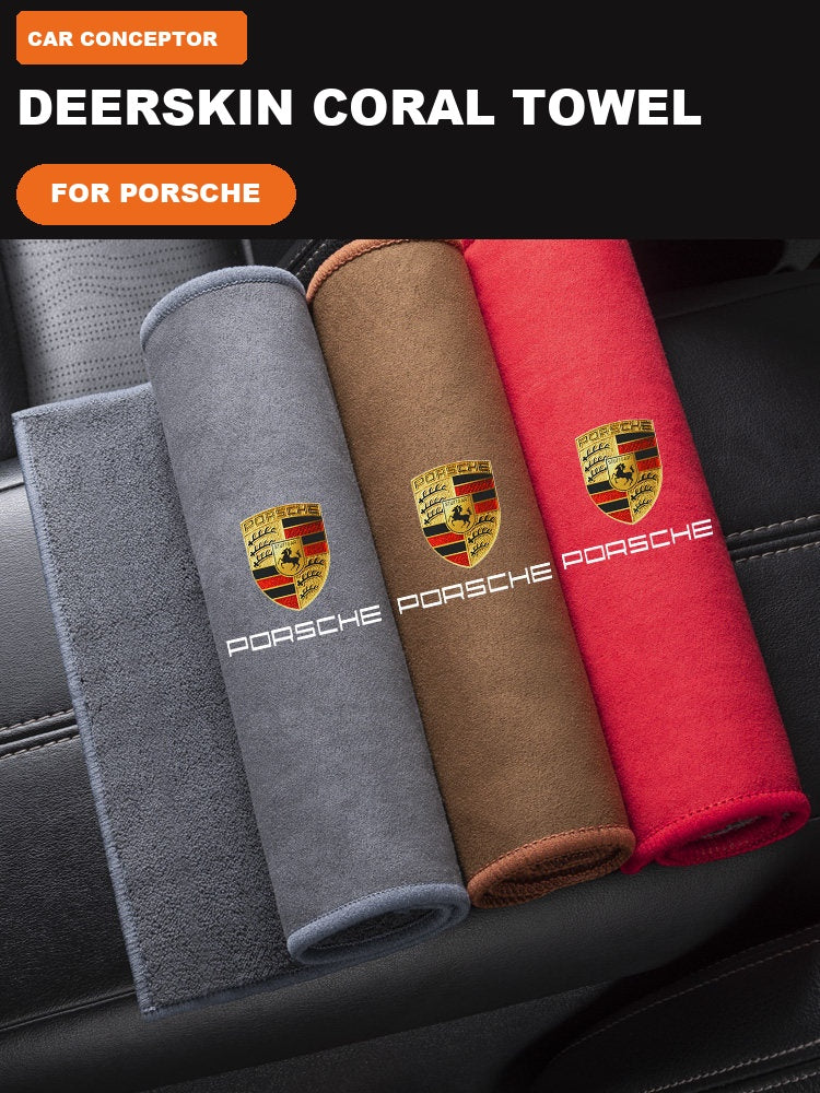 Porsche Deerskin Coral Fleece Towel