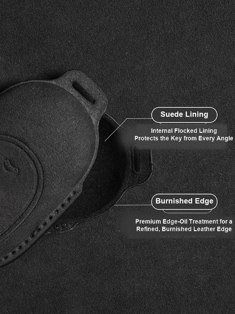 Mercedes-Benz Suede Key Case - Suede Lining and Burnished Edge detail