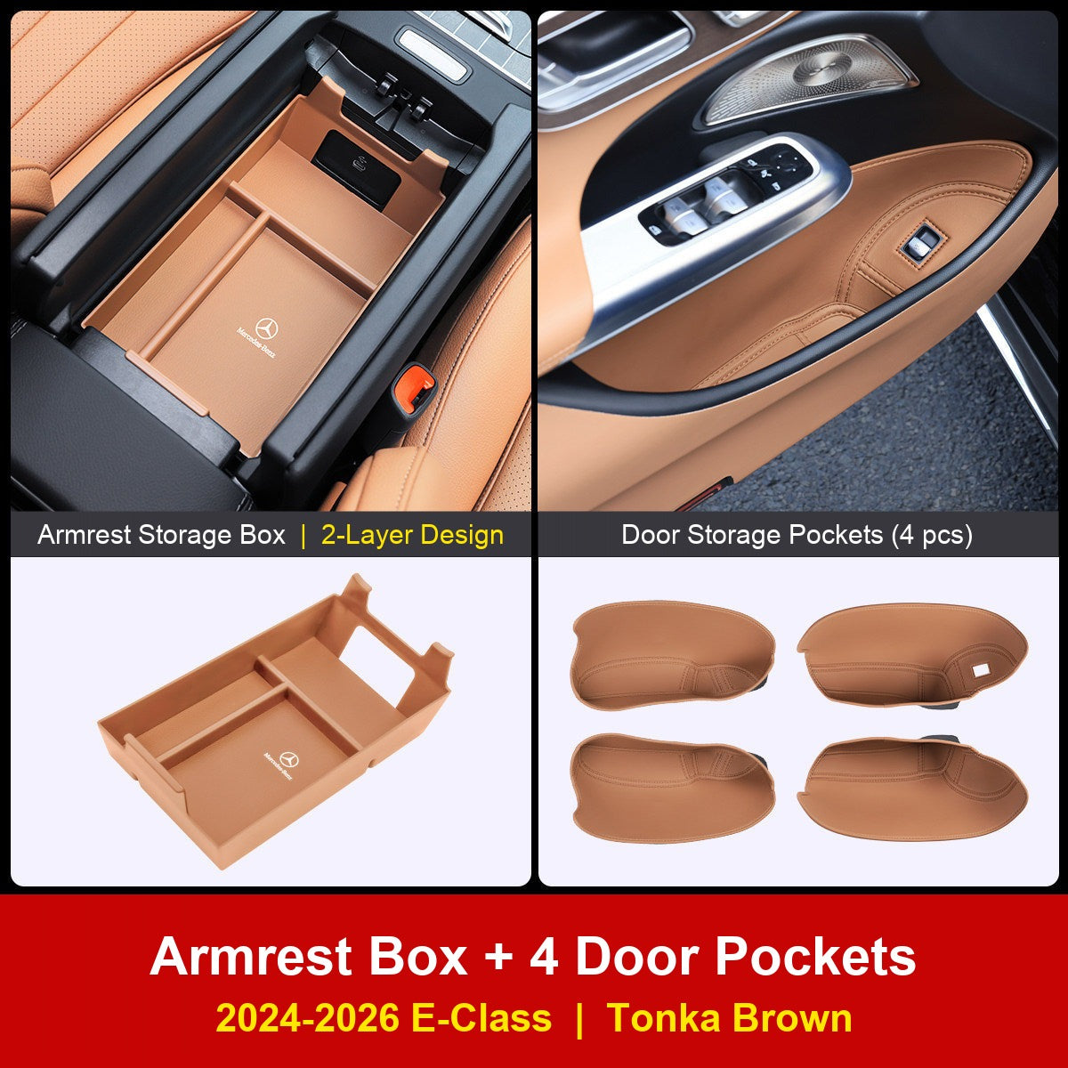 Mercedes-Benz armrest storage box with door pockets