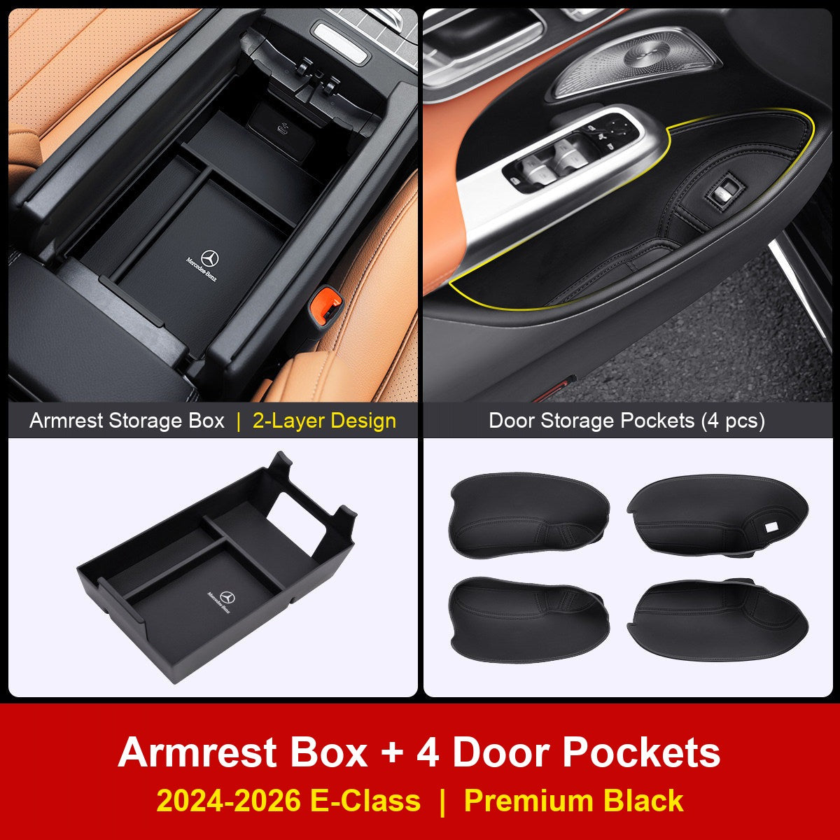 Mercedes-Benz armrest storage box with door pockets