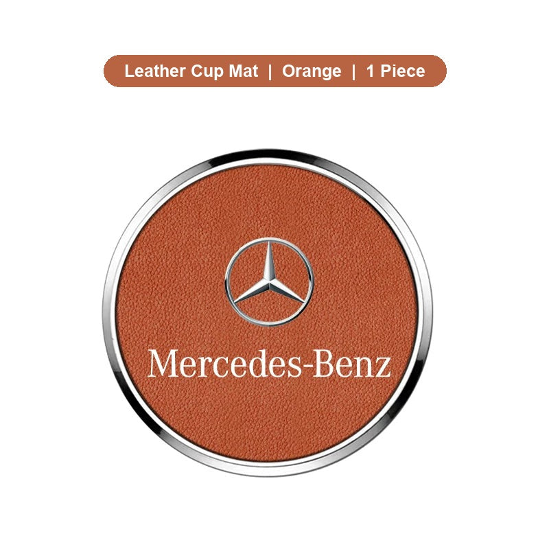 Mercedes-Benz leather cup mat Orange 1 piece