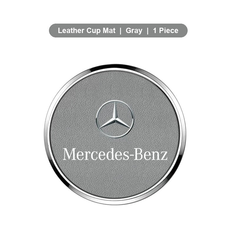 Mercedes-Benz leather cup mat Gray 1 piece