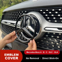 Mercedes-Benz Iconic Three-Pointed Star Emblem – Stick-On Grille and Trunk Badge Cover
