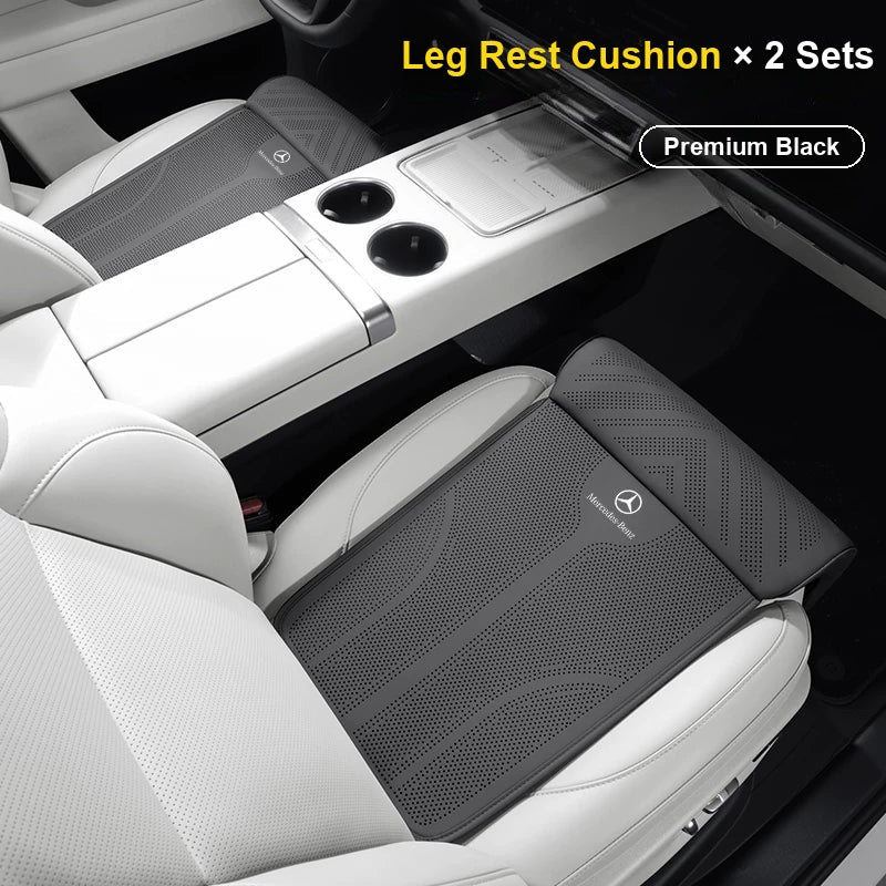 Mercedes-Benz logo seat cushion with leg rest – Premium Black, 2 sets