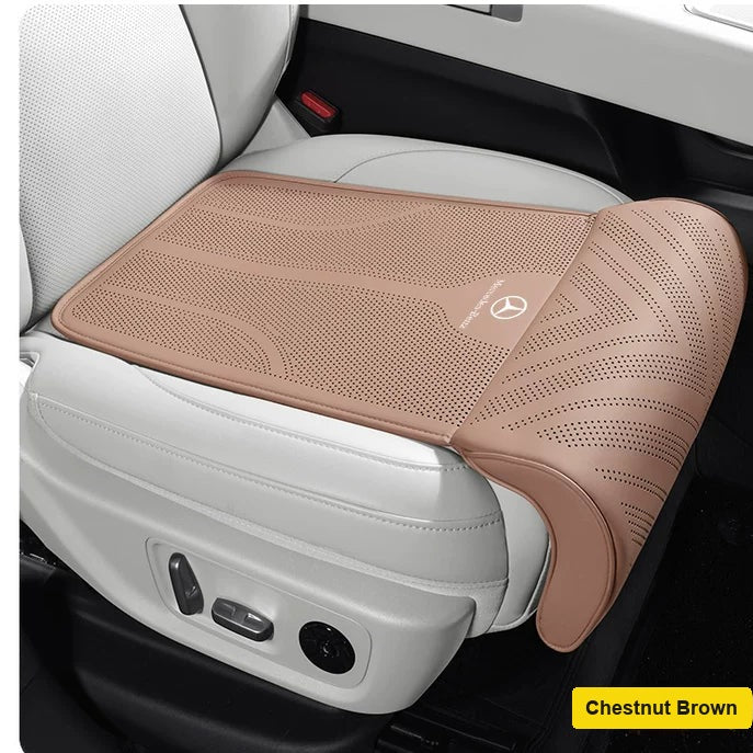 Mercedes-Benz logo seat cushion with leg rest – Chestnut Brown, 1 set