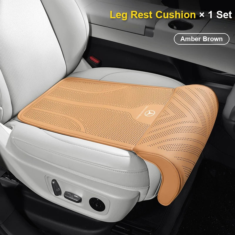 Mercedes-Benz logo seat cushion with leg rest – Amber Brown, 1 set