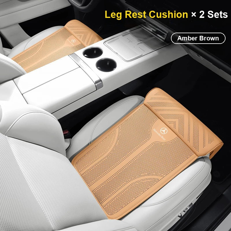 Mercedes-Benz logo seat cushion with leg rest – Amber Brown, 2 sets