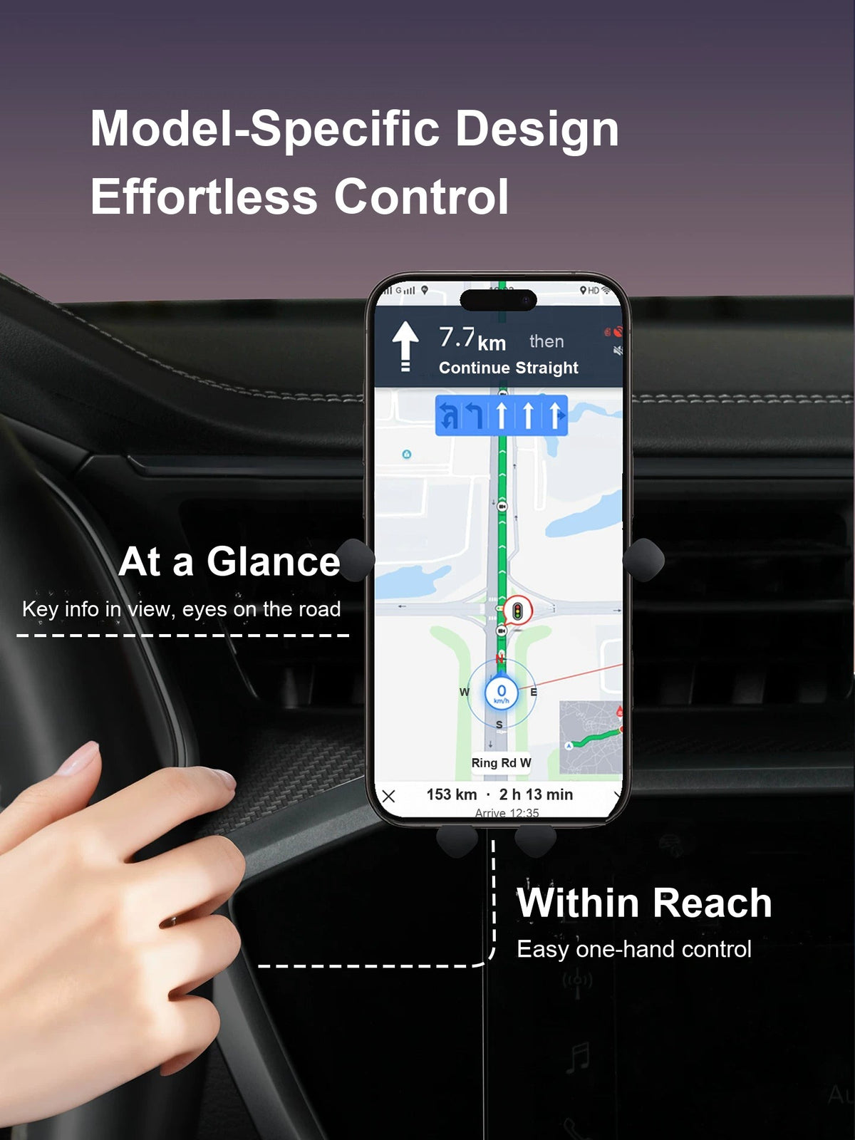 Model-specific Mercedes phone holder mount