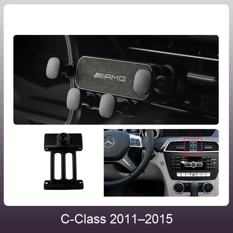 Mercedes suede phone holder Carbon Gray – C-Class 2011–2015