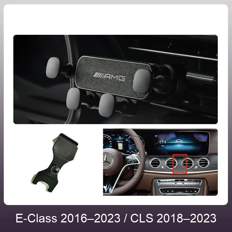 Mercedes suede phone holder Carbon Gray – E-Class 2016–2023 / CLS 2018–2023