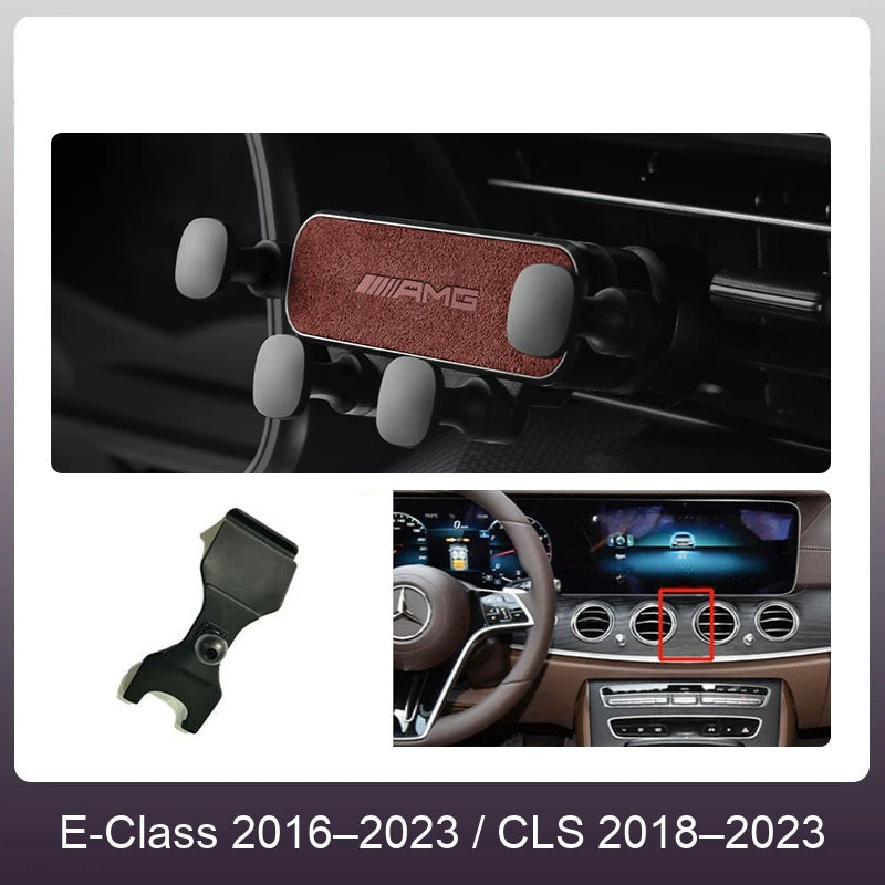 Mercedes suede phone holder Wine Red – E-Class 2016–2023 / CLS 2018–2023