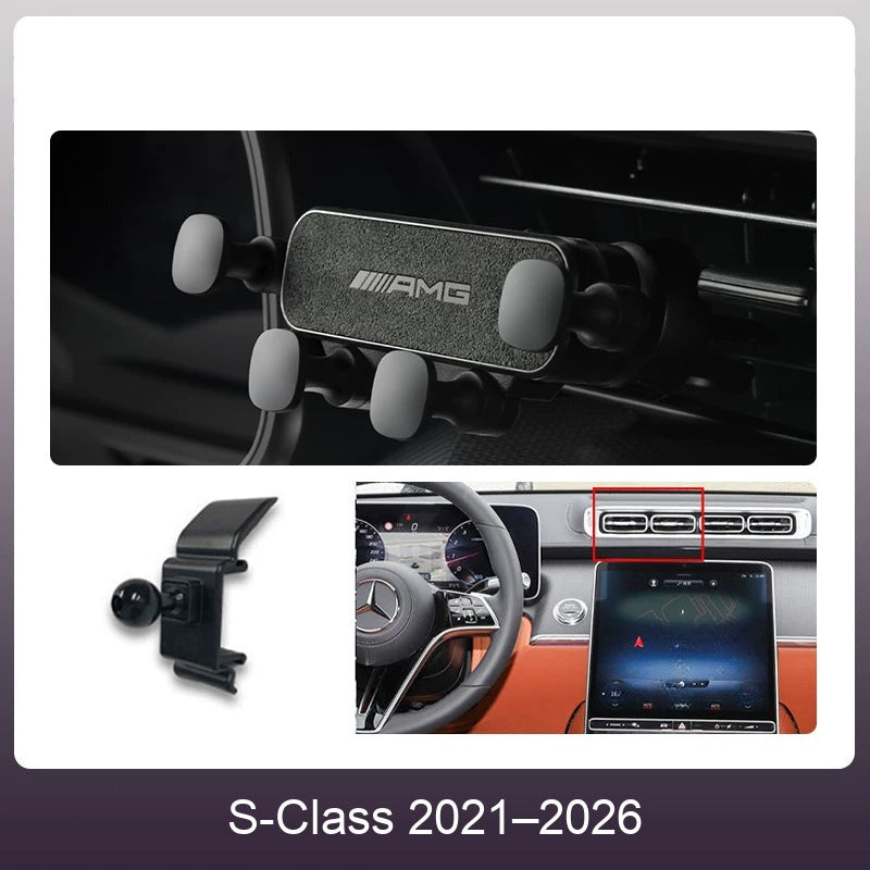 Mercedes suede phone holder Carbon Gray – S-Class 2021–2026