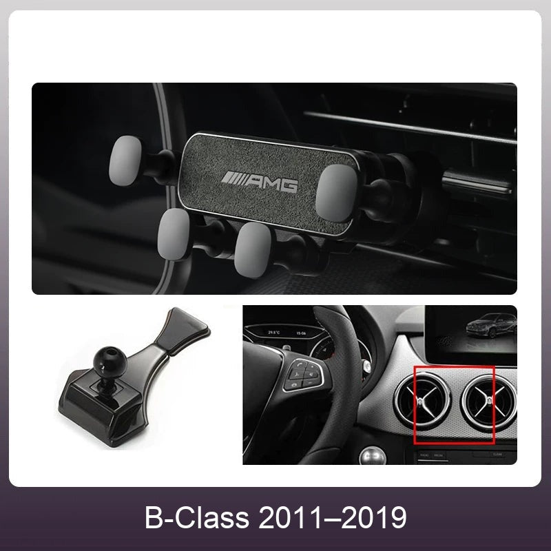 Mercedes suede phone holder Carbon Gray – B-Class 2011–2019