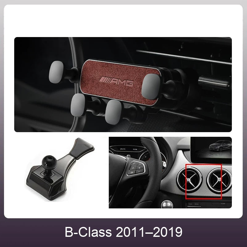 Mercedes suede phone holder Wine Red – B-Class 2011–2019