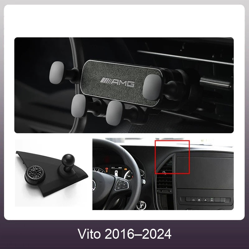 Mercedes suede phone holder Carbon Gray – Vito 2016–2024