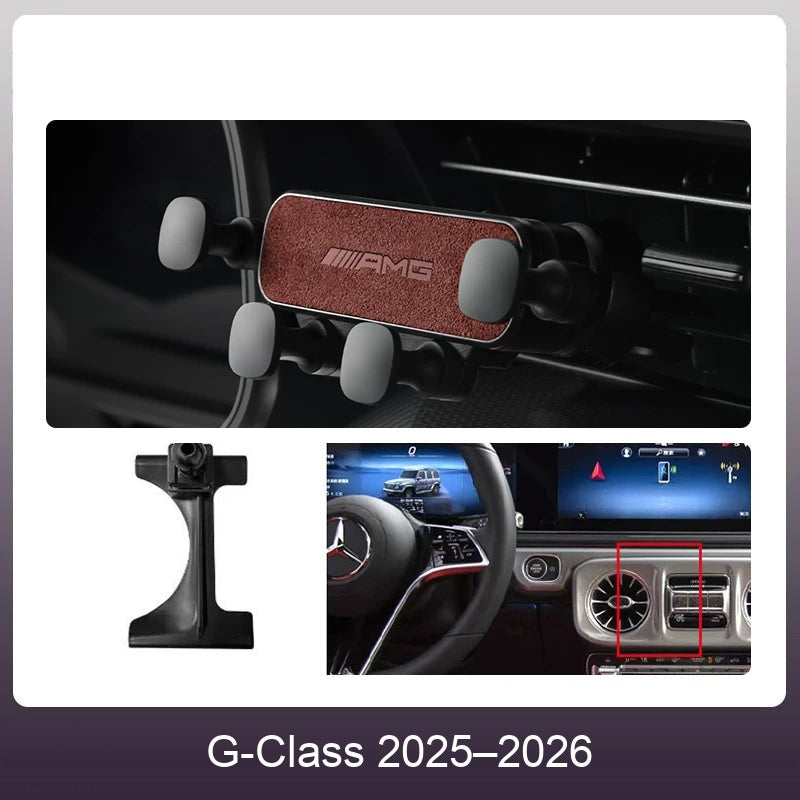 Mercedes suede phone holder Wine Red – G-Class 2025–2026