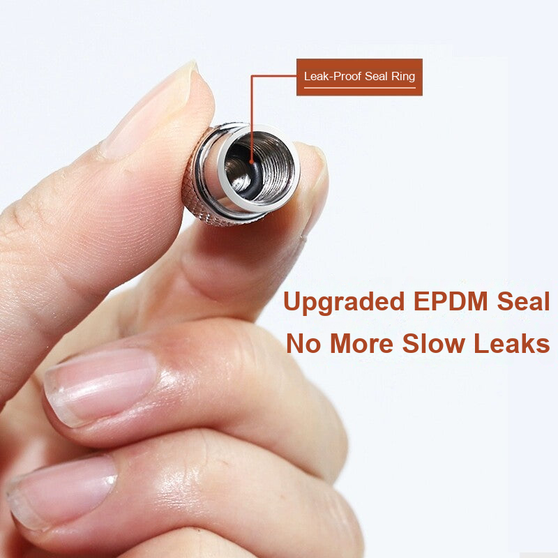 Valve cap with upgraded EPDM leak-proof seal ring