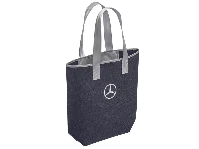 Mercedes-Benz Collection tote bag deep blue felt with silver handles