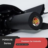 Paraguas automático Porsche Signature – Edición de lujo antiviento de 12 varillas con mango con escudo