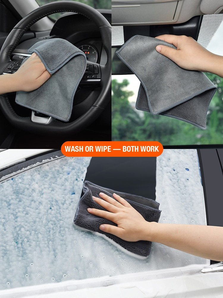 Grey Porsche towel for interior and exterior car cleaning
