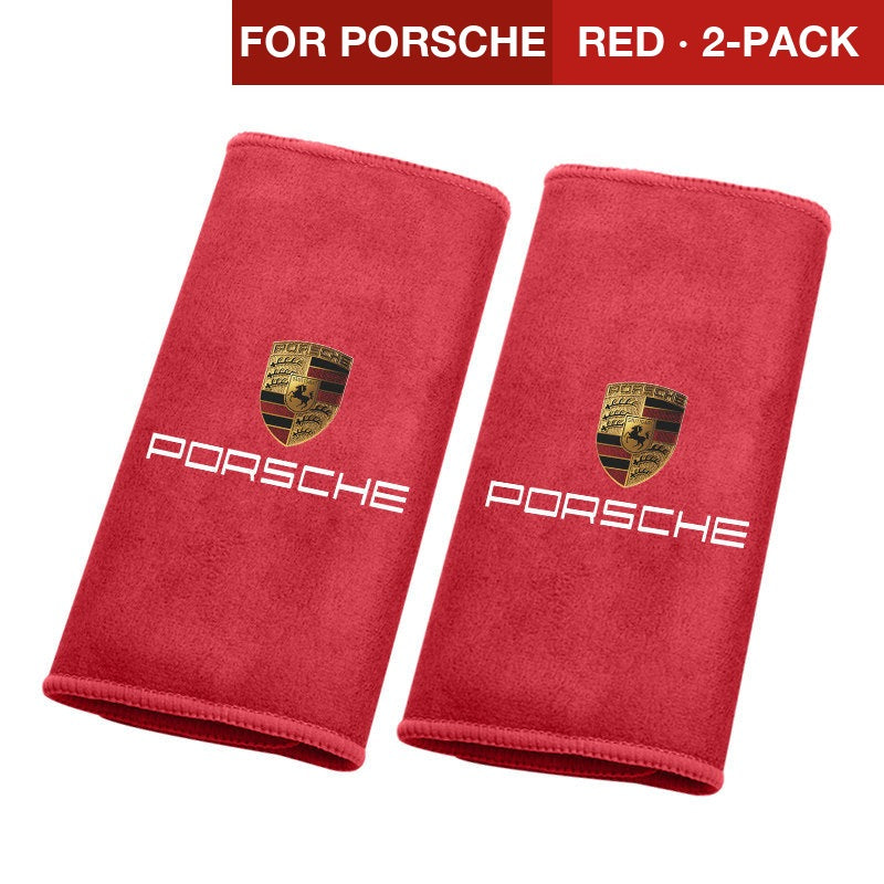 Porsche coral fleece towel in red, 2-pack