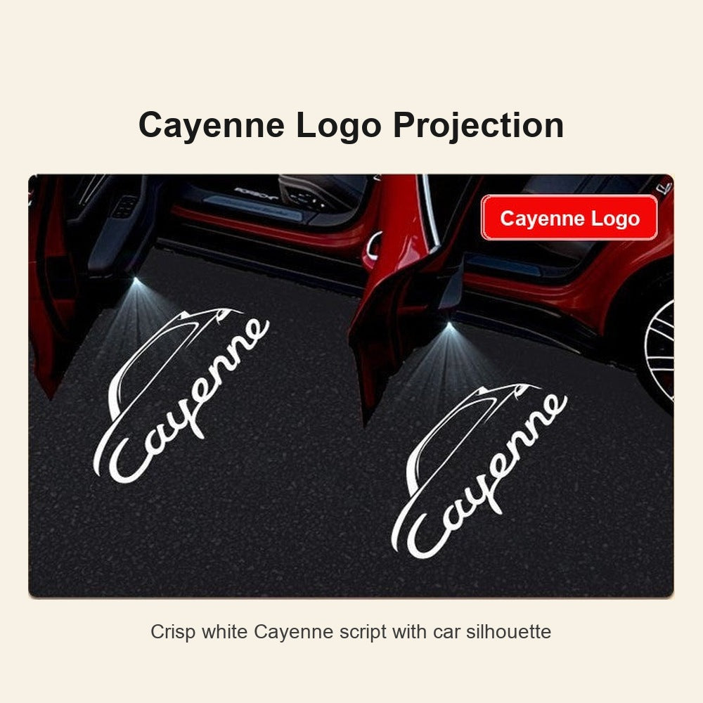 Porsche door welcome light Cayenne logo projection