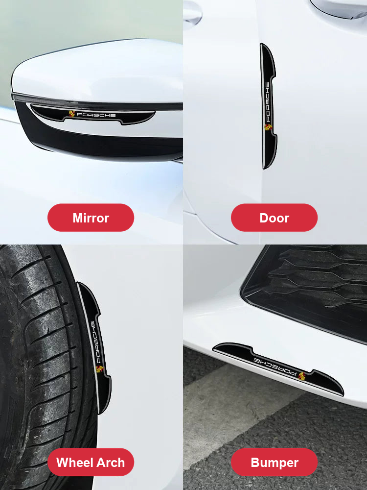 Porsche guard strips fitted on mirror, door, wheel arch and bumper