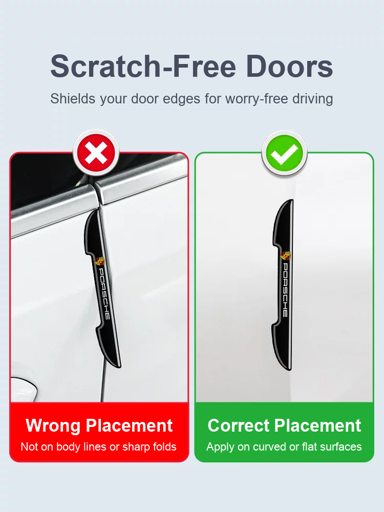 Wrong and correct placement of the Porsche door edge guard