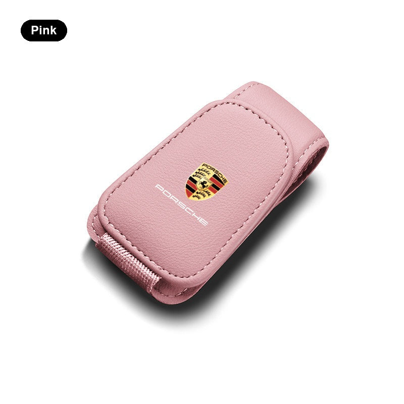 Porsche Nappa leather glasses clip - Pink
