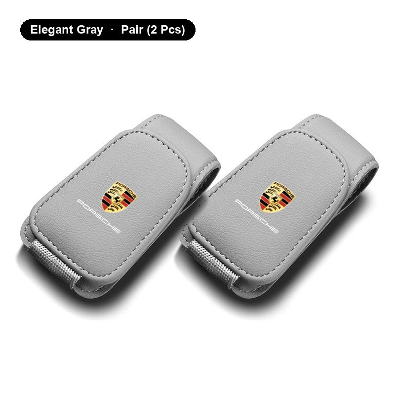 Porsche Nappa leather glasses clip pair - Elegant Gray