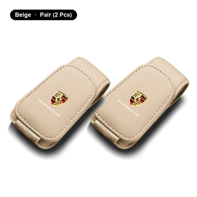 Porsche Nappa leather glasses clip pair - Beige