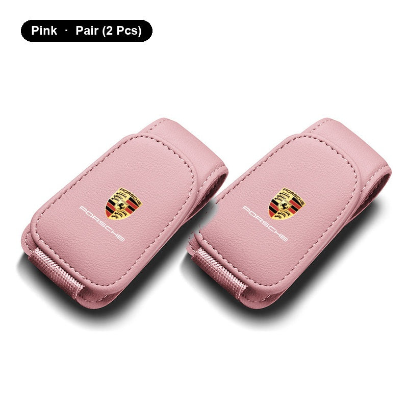 Porsche Nappa leather glasses clip pair - Pink