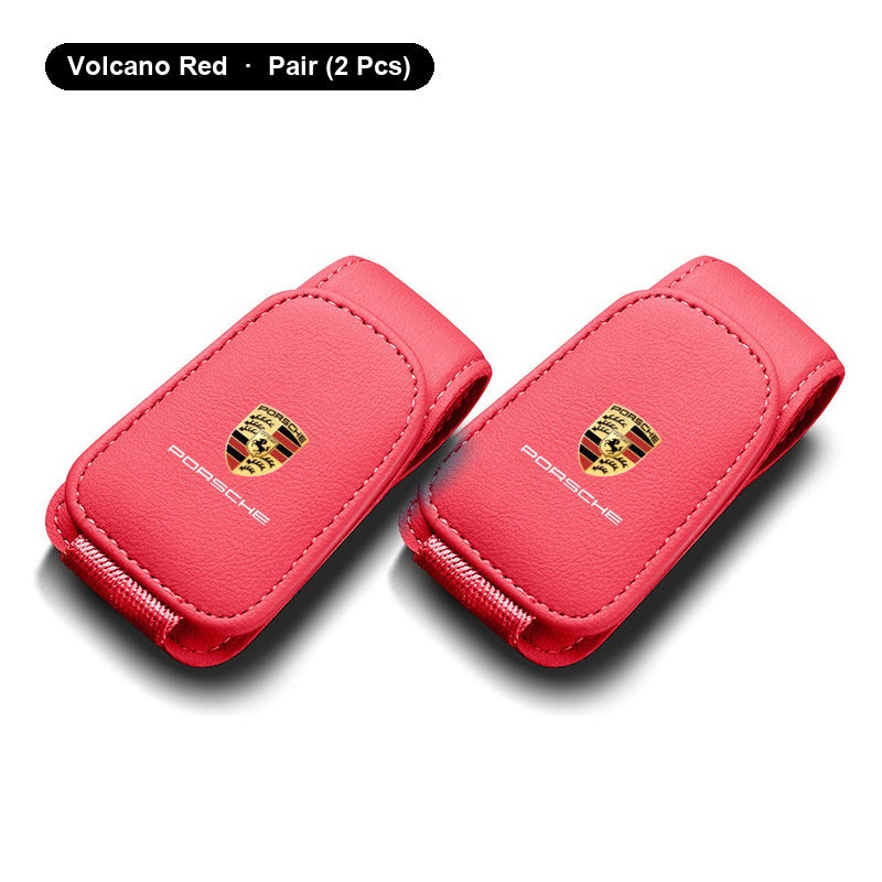 Porsche Nappa leather glasses clip pair - Volcano Red