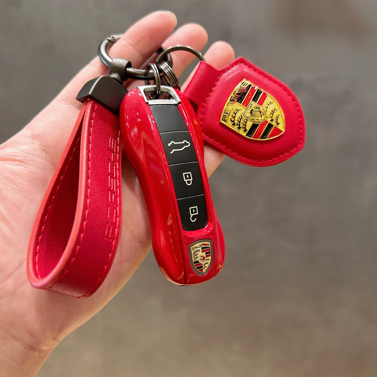 Porsche key case full set - Carmine Red, Type B