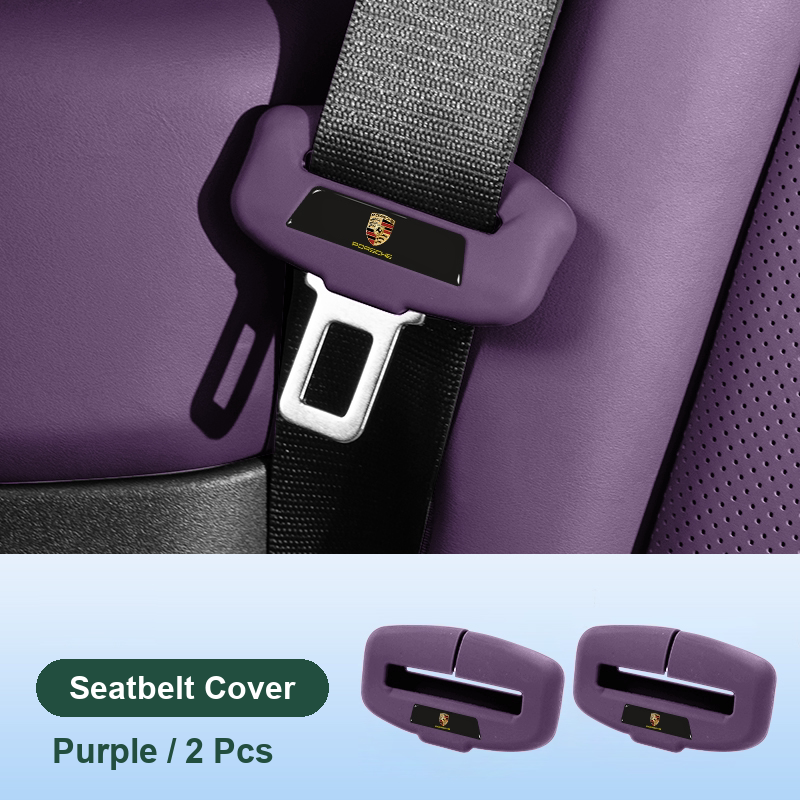 Porsche seatbelt silicone cover in Purple, front pair (2 pcs)