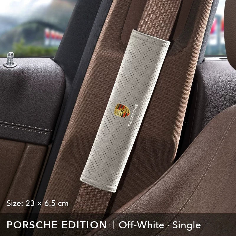 Porsche Edition suede seat belt shoulder pad, Off-White, 23 cm, single