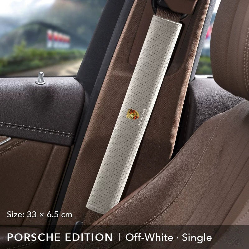 Porsche Edition suede seat belt shoulder pad, Off-White, 33 cm, single