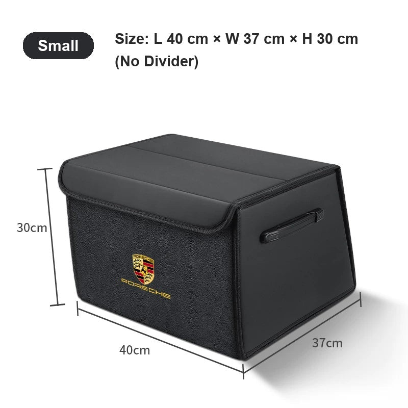 Porsche suede-finish trunk organizer, Small (40 cm), Black