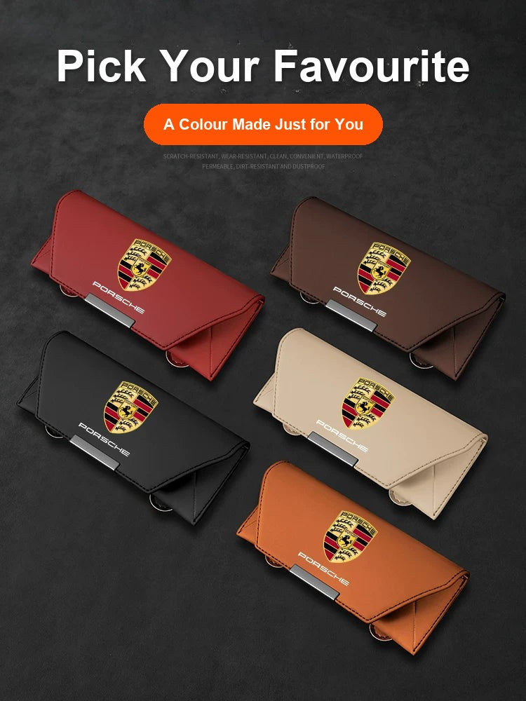 Porsche sun visor glasses case in five colours