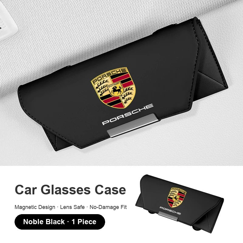 Porsche sun visor glasses case Black