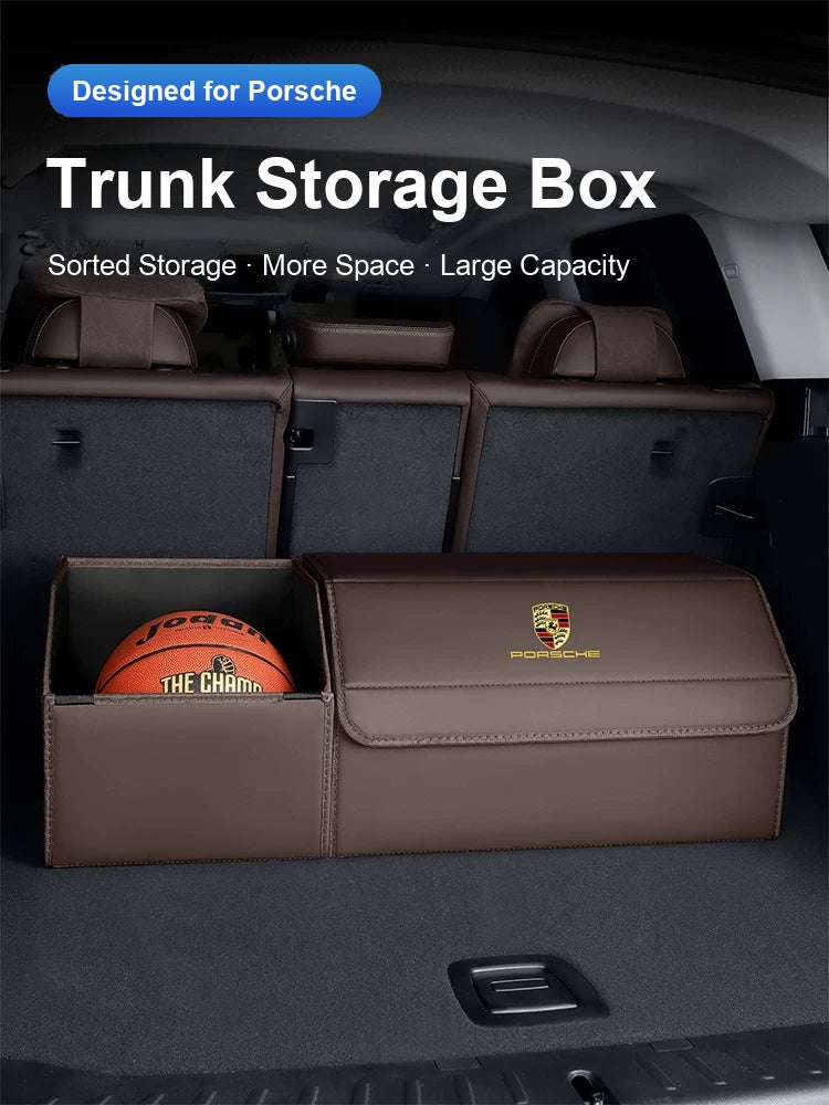 Porsche trunk storage box in the cargo area