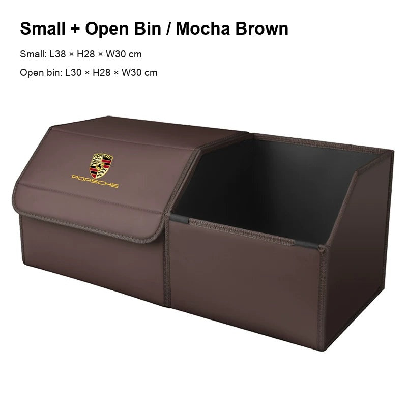 Porsche trunk storage box Small with open bin Mocha Brown