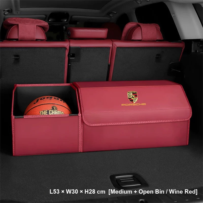 Porsche trunk storage box Medium with open bin Wine Red
