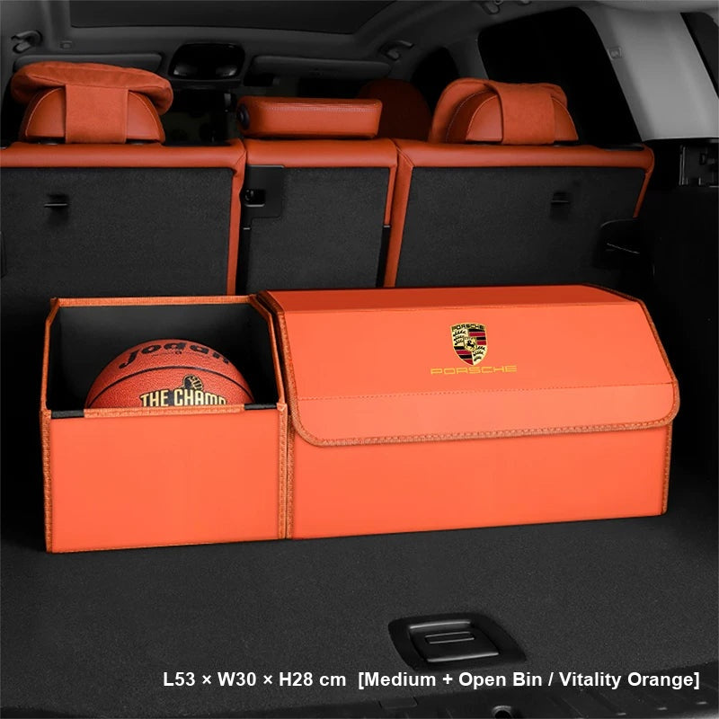 Porsche trunk storage box Medium with open bin Vitality Orange