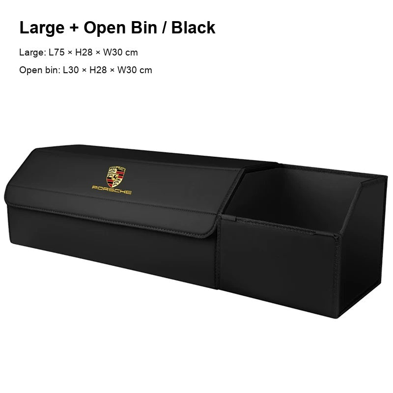 Porsche trunk storage box Large with open bin Black