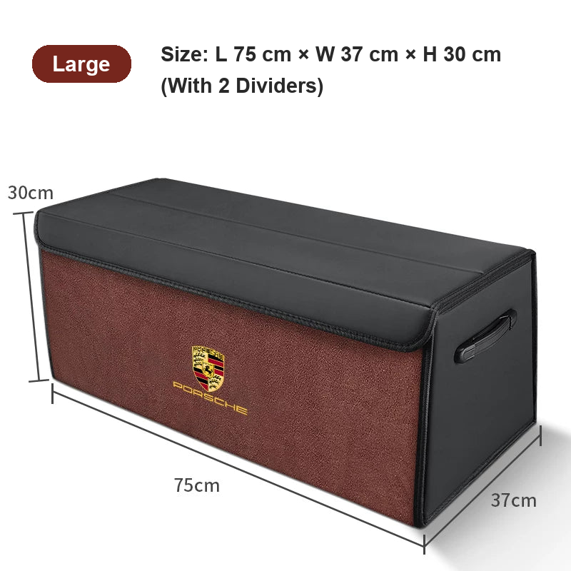 Porsche trunk organizer Large in Mocha Brown